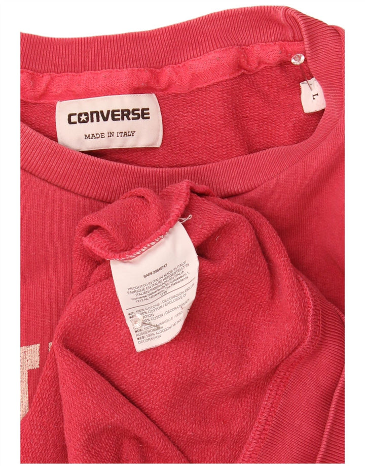 Converse masculino gráfico moletom jumper grande algodão rosa