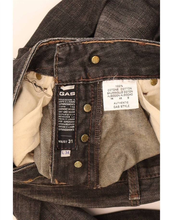 Calça jeans reta masculina Gas W31 L27 algodão preto