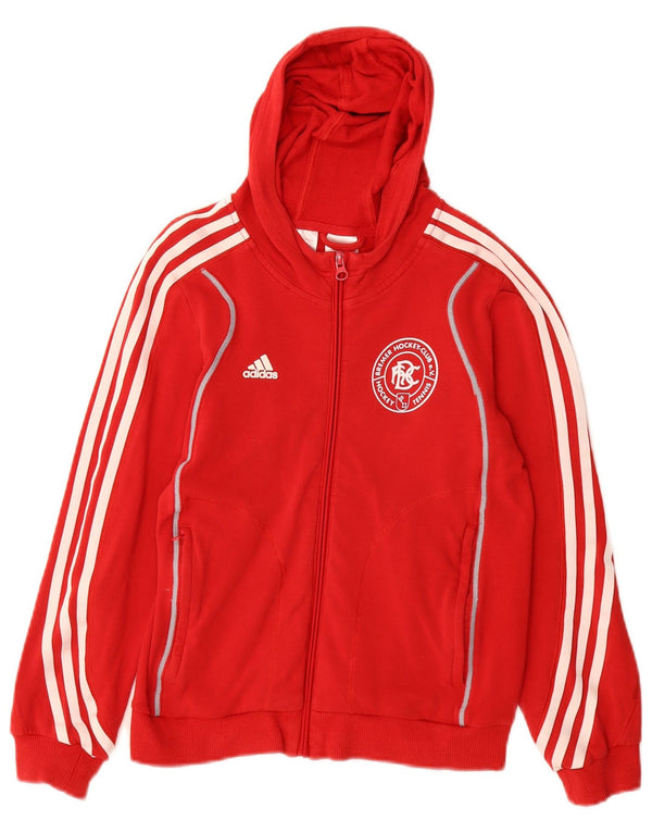 Suéter Adidas Boys Graphic Zip com capuz 9-10 anos algodão vermelho