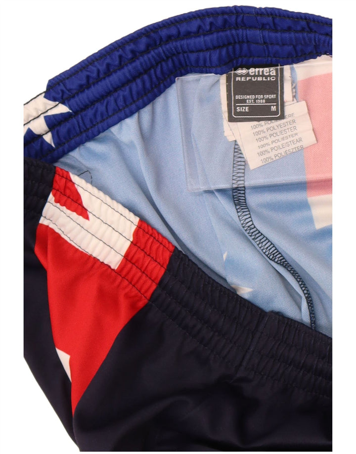 Errea Mens Graphic Sport Shorts Médio Azul Marinho Colorblock Poliéster
