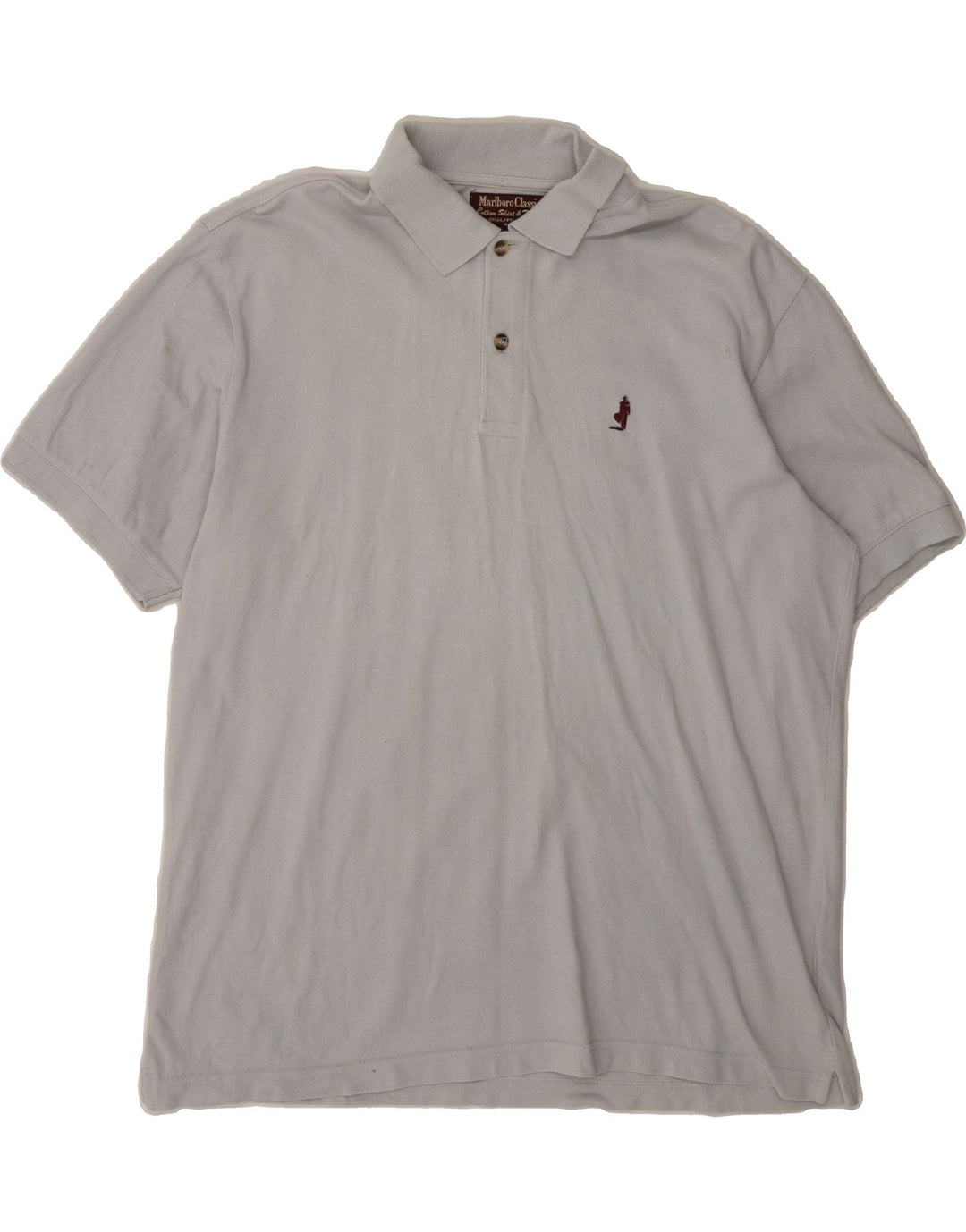 MARLBORO CLASSICS Mens Polo Shirt Large White Cotton Vintage Marlboro Classics and Second-Hand Marlboro Classics from Messina Hembry 