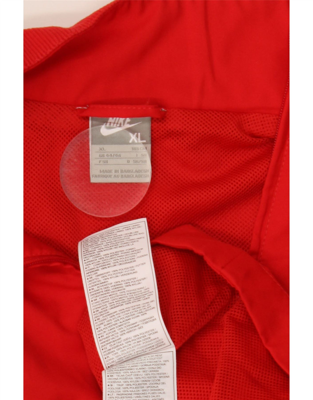NIKE Mens Tracksuit Top Jacket UK 44/46 XL Vermelho Colourblock Poliéster