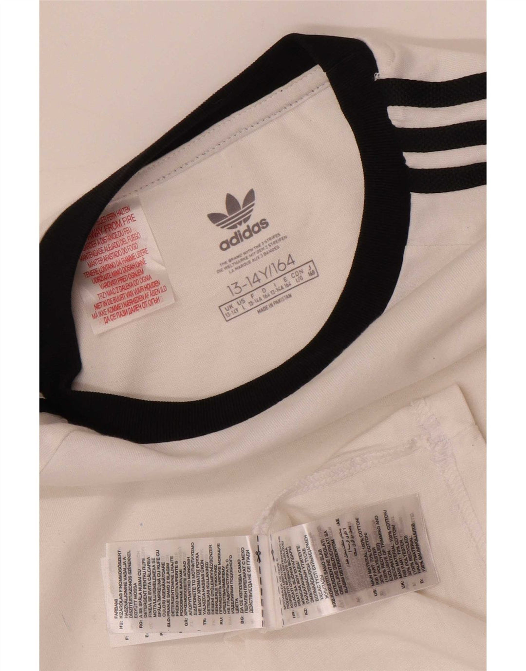 Camiseta Adidas Meninos 13-14 Anos Algodão Branco