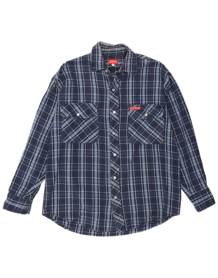Camisa masculina de flanela Dickies média xadrez azul marinho