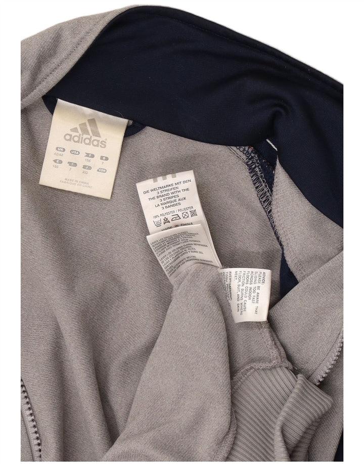 Adidas Mens Tracksuit Top Jacket UK 42/44 Grande Cinza Colorblock Poliéster