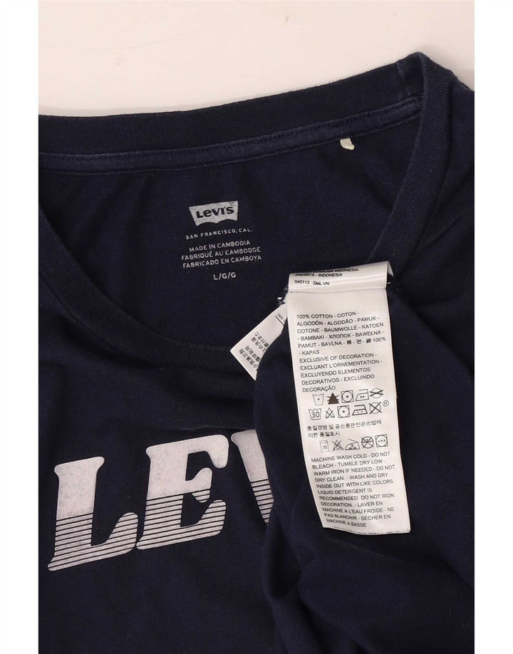 Camiseta gráfica masculina Levi's Top grande algodão azul marinho