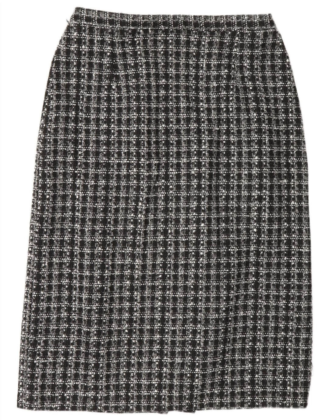 Saia lápis feminina Klasse UK 16 grande W32 poliéster xadrez preto