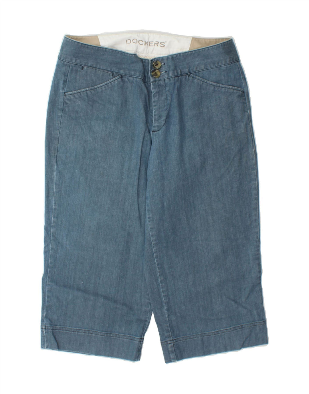 DOCKERS Womens Bermuda Denim Shorts US 8 Medium W30  Blue Cotton Vintage Dockers and Second-Hand Dockers from Messina Hembry 