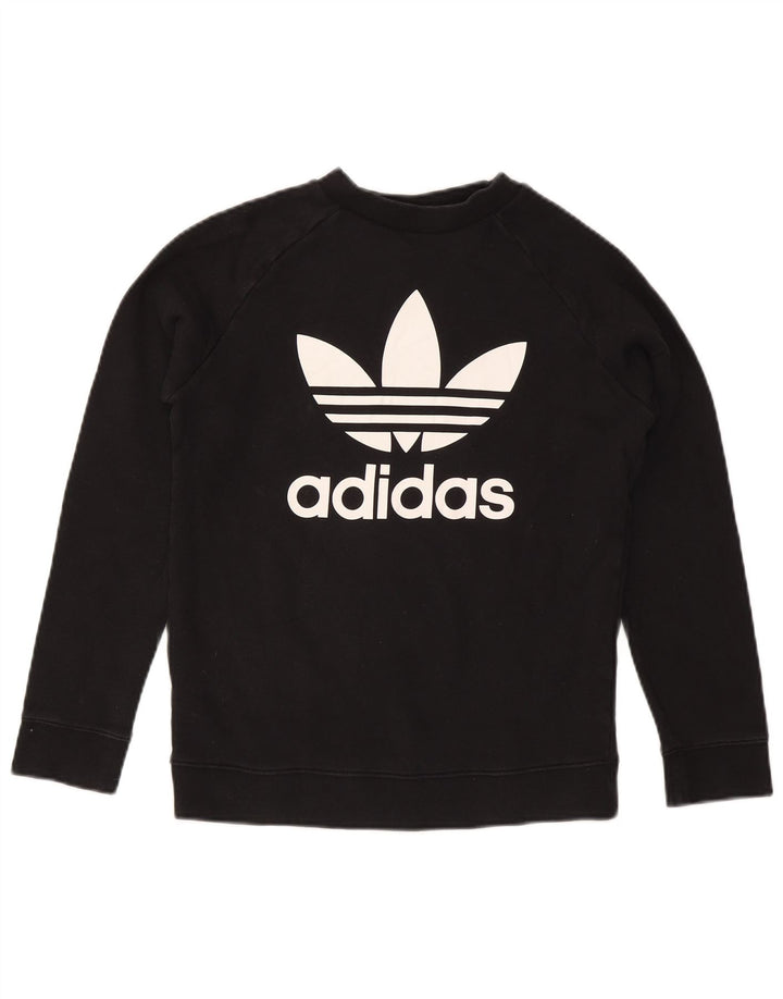 Adidas feminino gráfico moletom jumper reino unido 12 médio preto