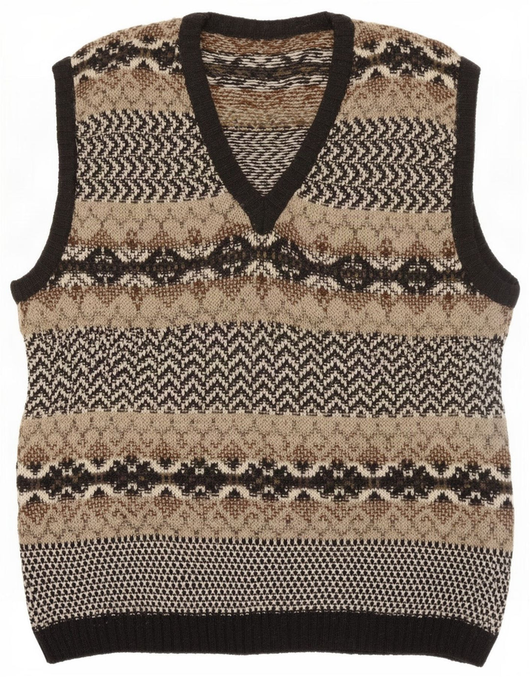 Colete masculino vintage regata IT 50 médio multicolorido Fair Isle Wool
