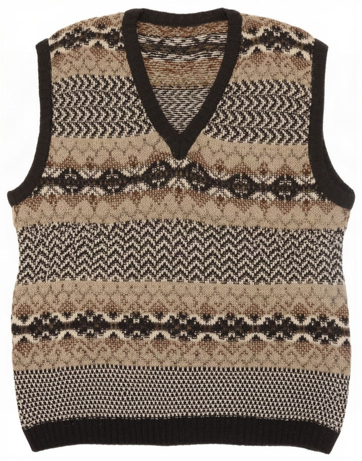 Colete masculino vintage regata IT 50 médio multicolorido Fair Isle Wool
