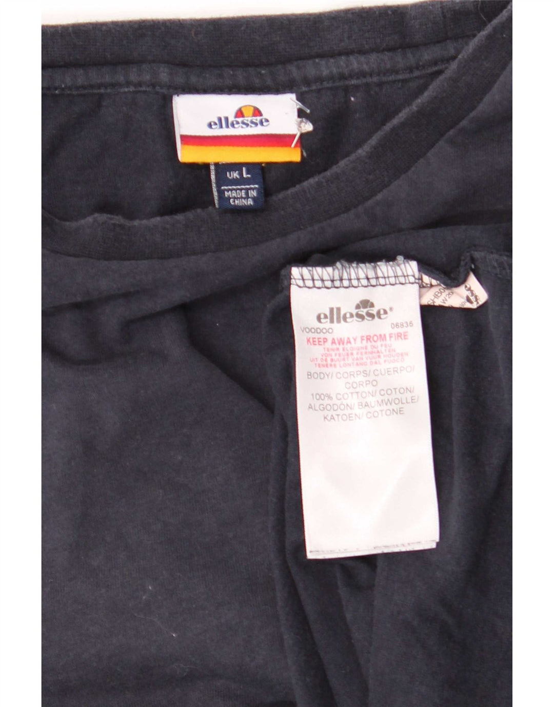 Camiseta masculina Ellesse Top grande algodão azul marinho