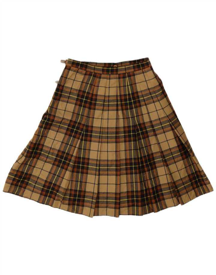 Saia feminina Gino Sartore IT 42 médio W28 lã xadrez bege