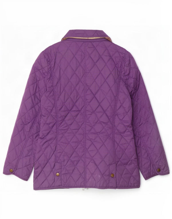 Jaqueta acolchoada feminina Barbour UK 12 poliéster roxo médio