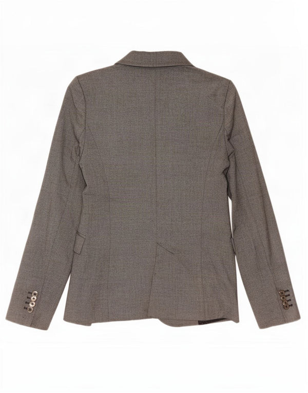 Jaqueta blazer feminina Zara com 1 botão Reino Unido 6 XS cinza poliéster