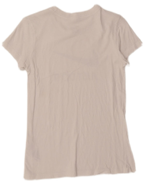 Camiseta gráfica feminina Nike UK 10 pequena algodão branco