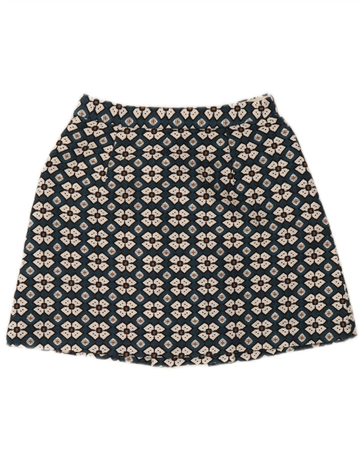 Mini saia feminina Zara XS W24 azul floral