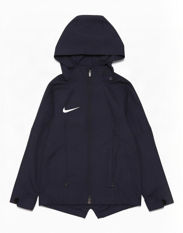 Jaqueta de chuva Nike Boys Loose Fit com capuz 6-7 anos XS azul marinho poliéster