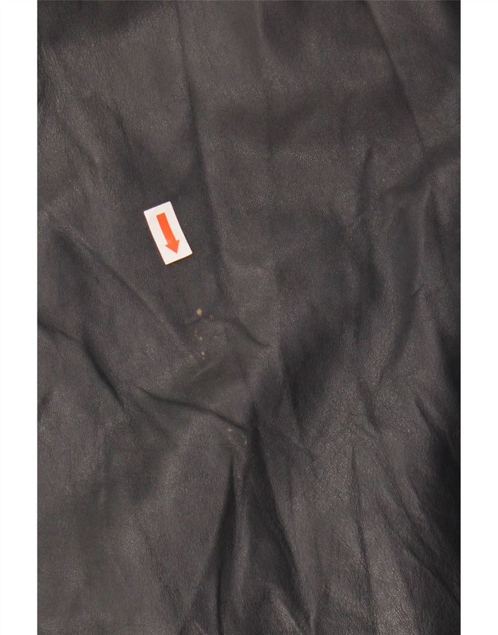 Jaqueta de couro feminina PER ME UK 22 2XL couro preto