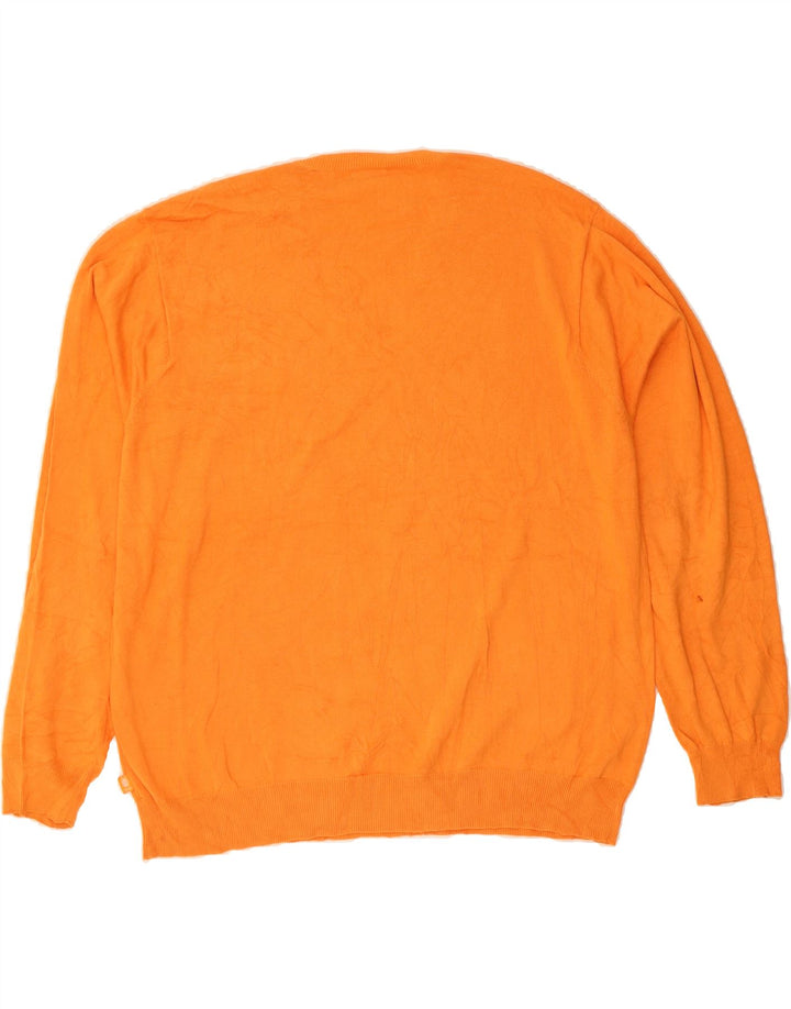 IZOD Mens V-Neck Jumper Sweater 2XL Orange Cotton Vintage Izod and Second-Hand Izod from Messina Hembry 