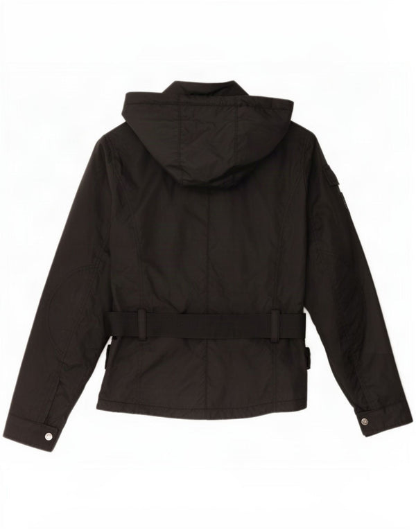 Jaqueta utilitária feminina com capuz Refrigue UK 12 nylon preto médio