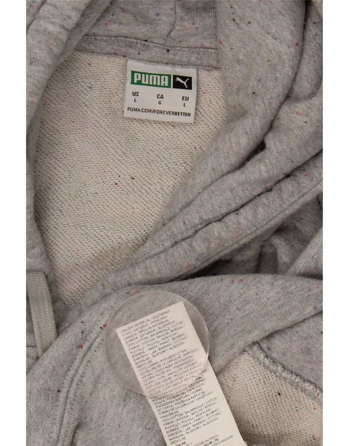 Puma moletom com capuz masculino grande algodão manchado cinza