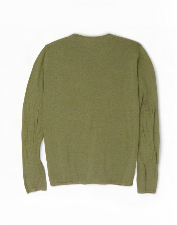 Zara Suéter masculino com gola redonda verde médio