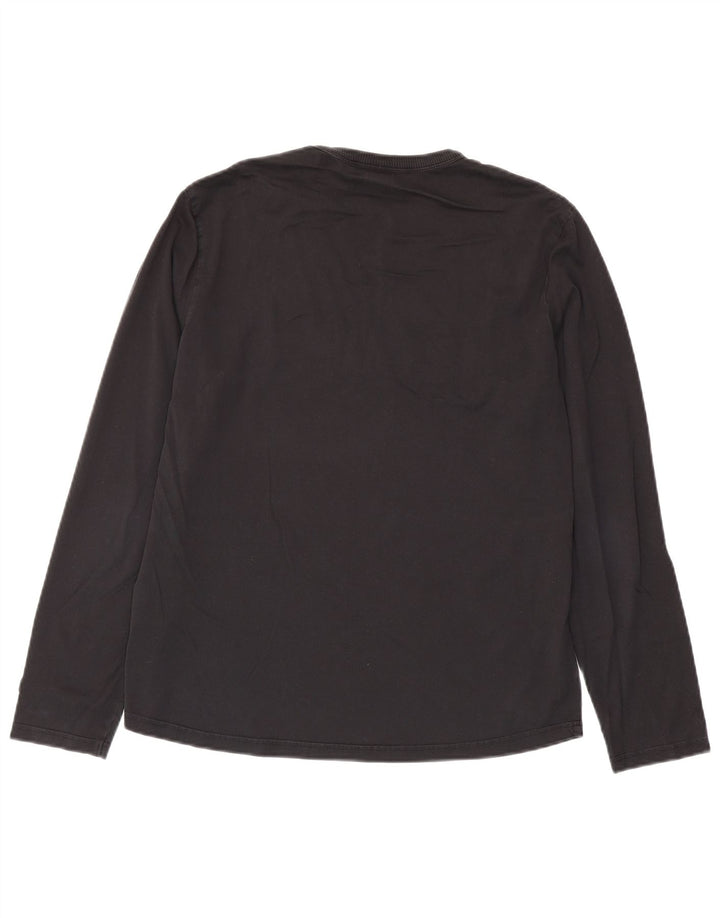 Hugo Boss Mens Graphic Top Manga Longa Médio Algodão Preto