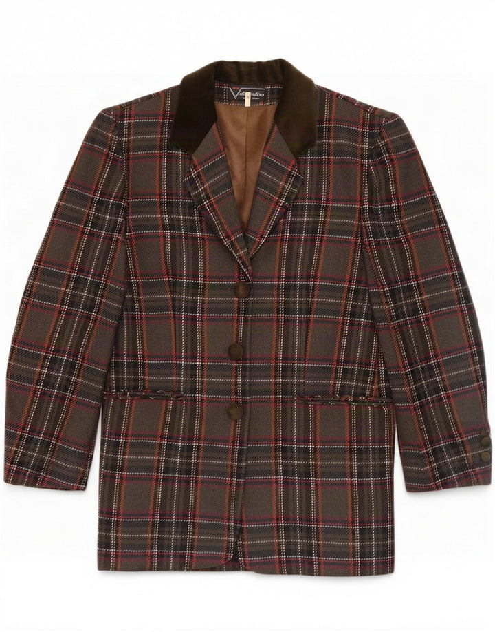 Jaqueta blazer feminina Clementino com 3 botões IT 42 xadrez médio multicolorido