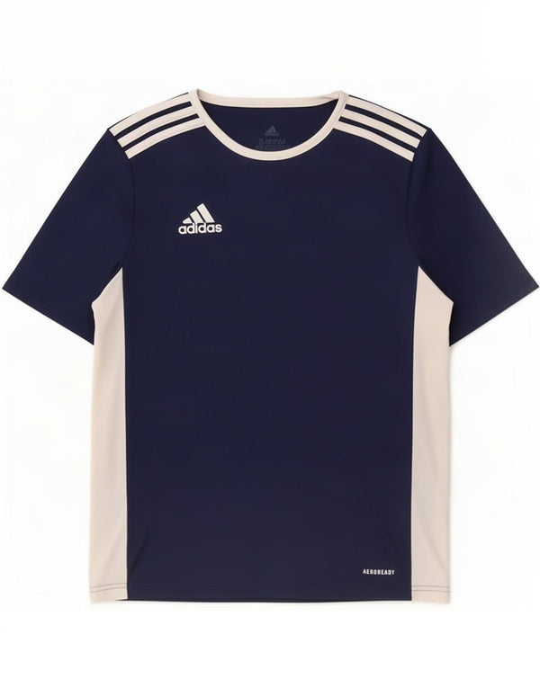 Adidas Boys Aeroready T-Shirt Top 13-14 anos Azul marinho Colourblock