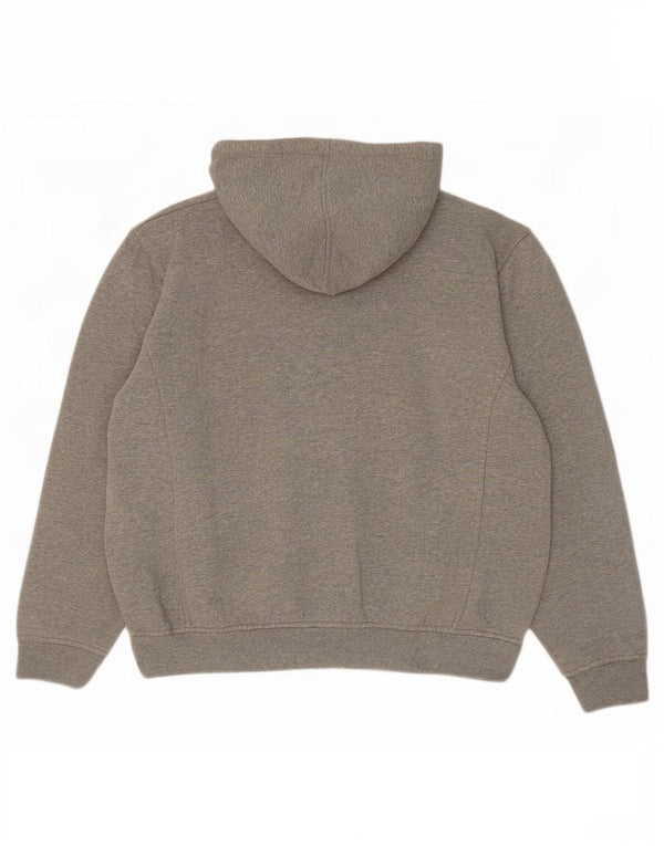Suéter feminino Fila com capuz e zíper gráfico oversized UK 18 XL algodão cinza