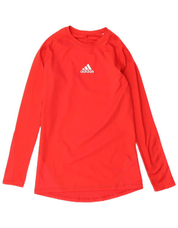 ADIDAS Womens Climacool Top Manga Longa UK 12 Médio Poliéster Vermelho