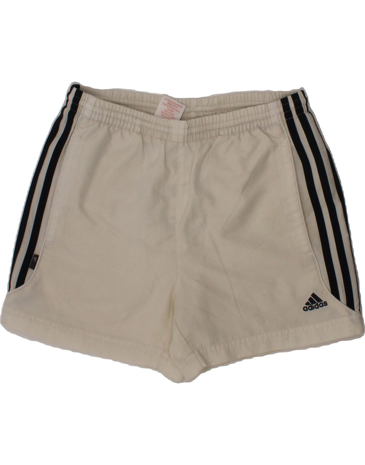 ADIDAS Boys Sport Shorts 9-10 Years Small White Colourblock Polyester Vintage Adidas and Second-Hand Adidas from Messina Hembry 