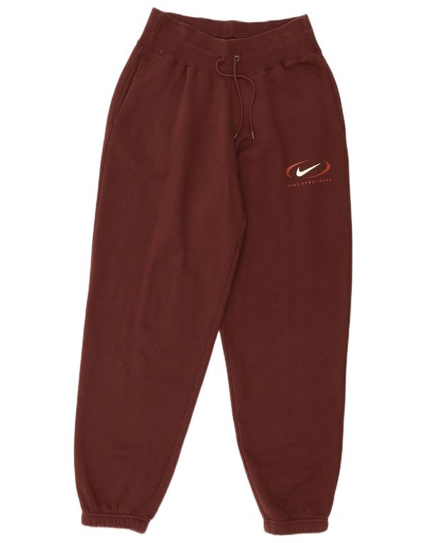 Calça de treino feminina Nike Joggers UK 10 pequeno algodão marrom