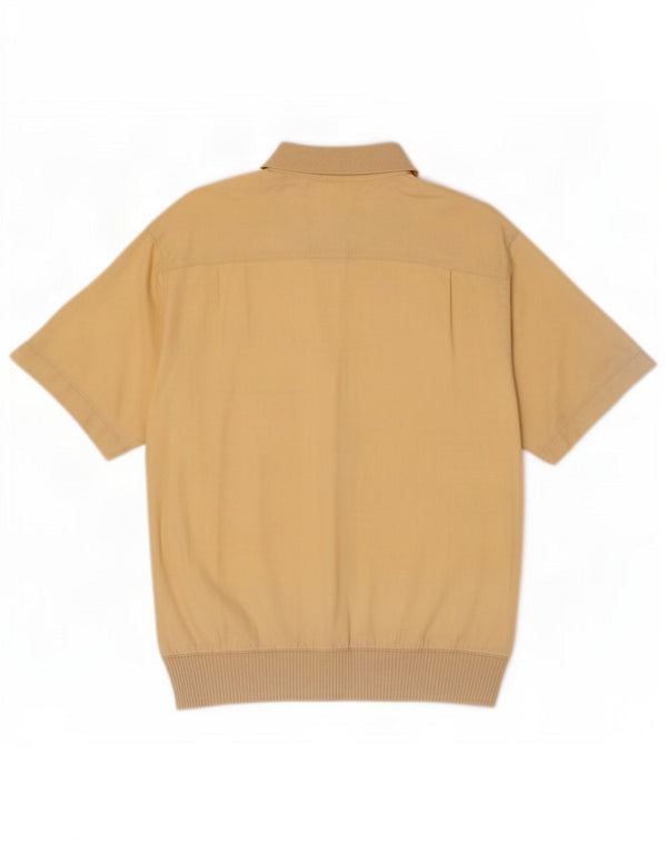 Camisa pulôver masculina de manga curta Malagrida algodão amarelo médio