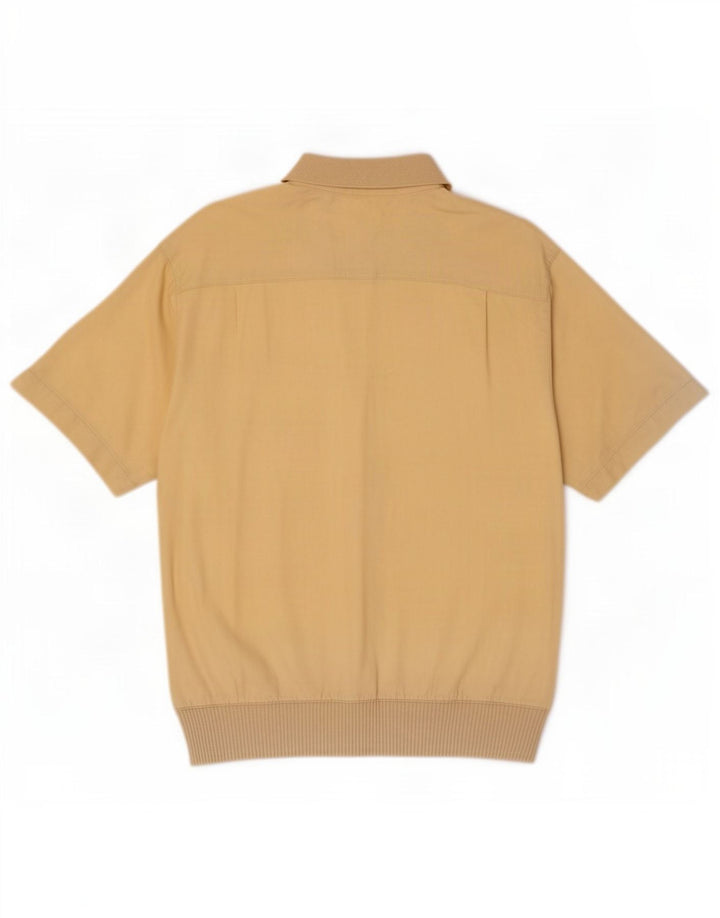 Camisa pulôver masculina de manga curta Malagrida algodão amarelo médio