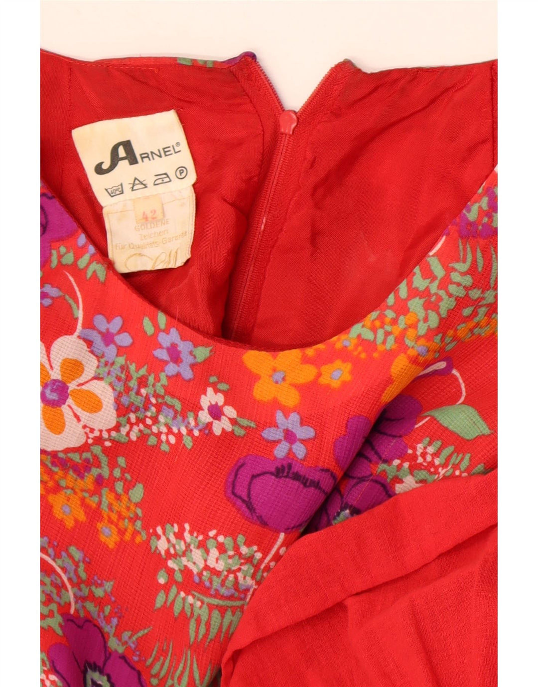 Vestido feminino Arnel A-Line EU 42 grande vermelho floral