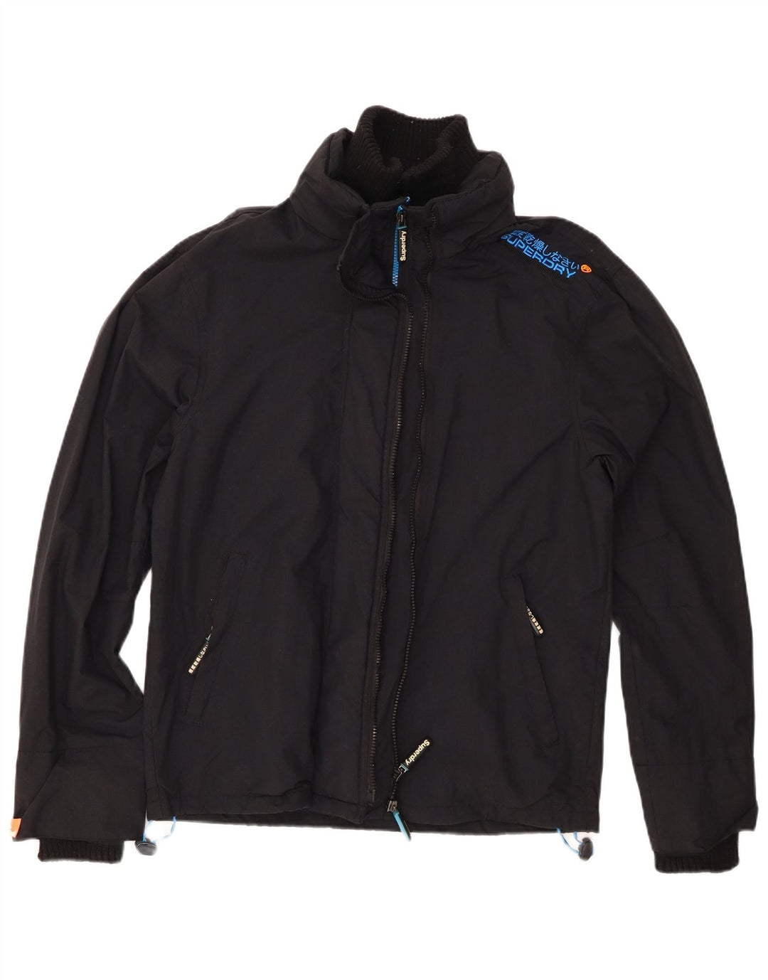 Jaqueta corta-vento masculina SUPERDRY UK 40 grande nylon preto
