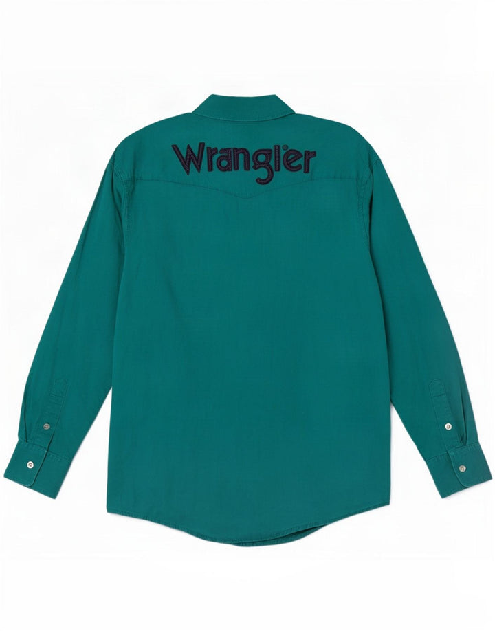 Camisa masculina Wrangler Western Graphic grande algodão verde