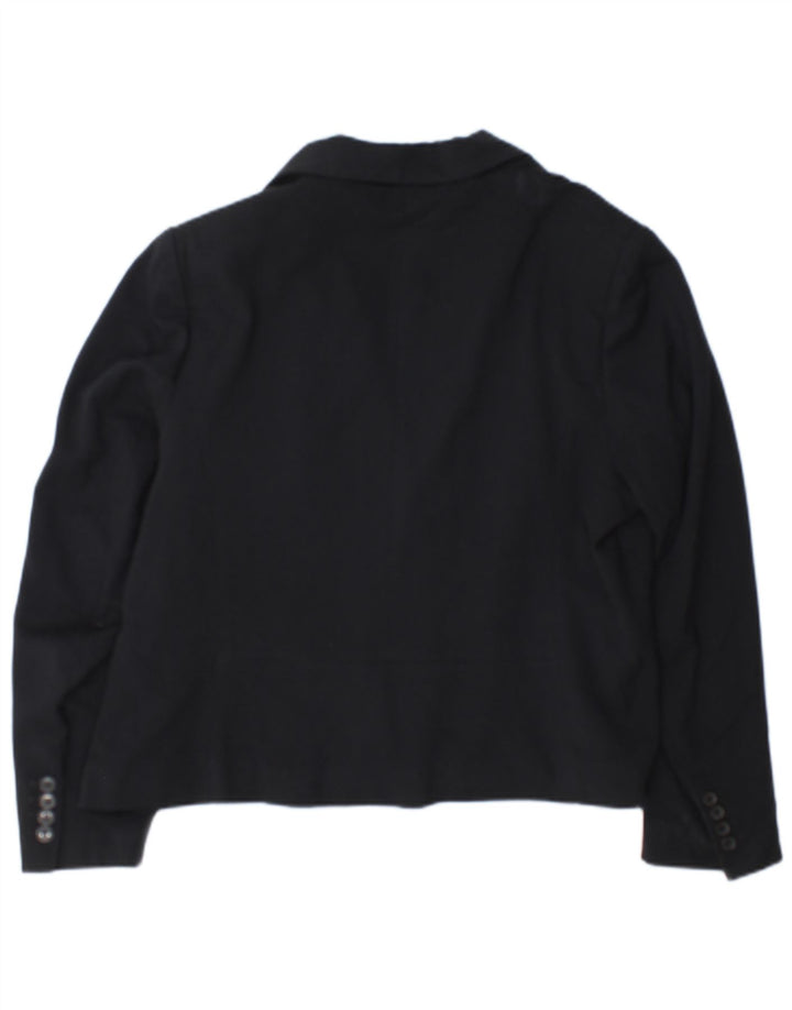 Jaqueta blazer feminina de 2 botões Marks & Spencer Reino Unido 18 XL azul marinho poliéster