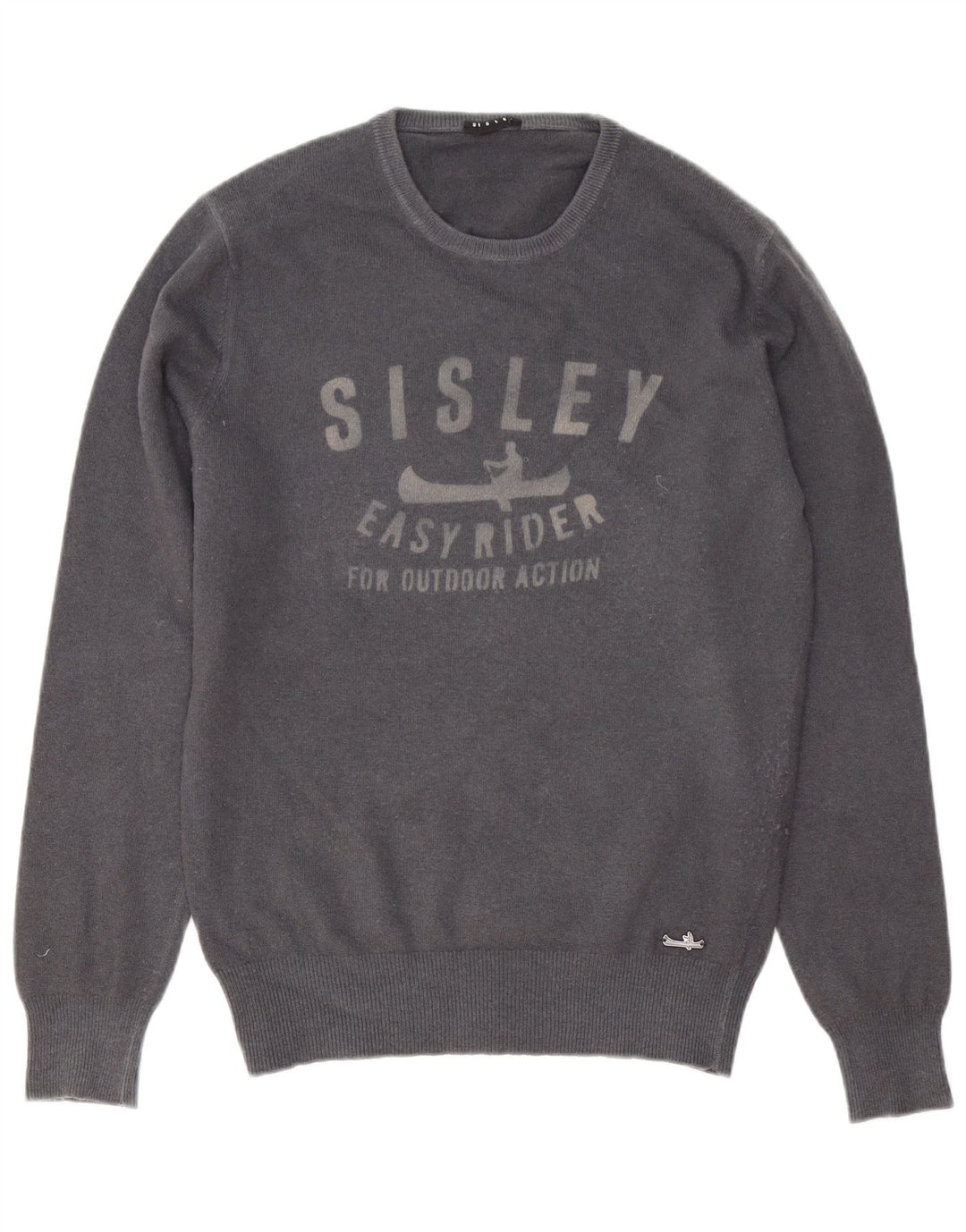 Suéter masculino Sisley Graphic Crew Neck cinza médio