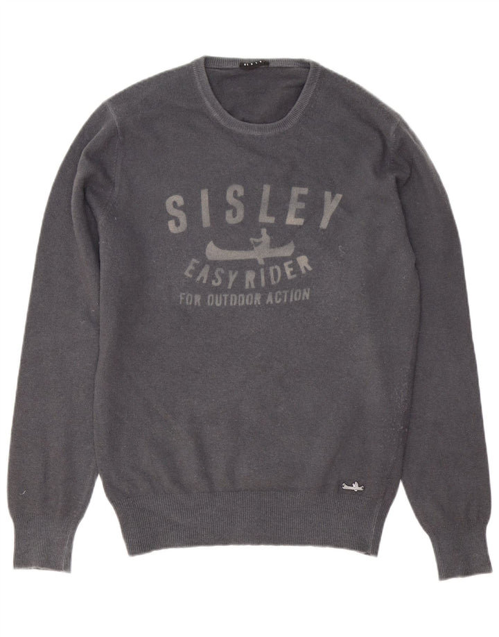 Suéter masculino Sisley Graphic Crew Neck cinza médio