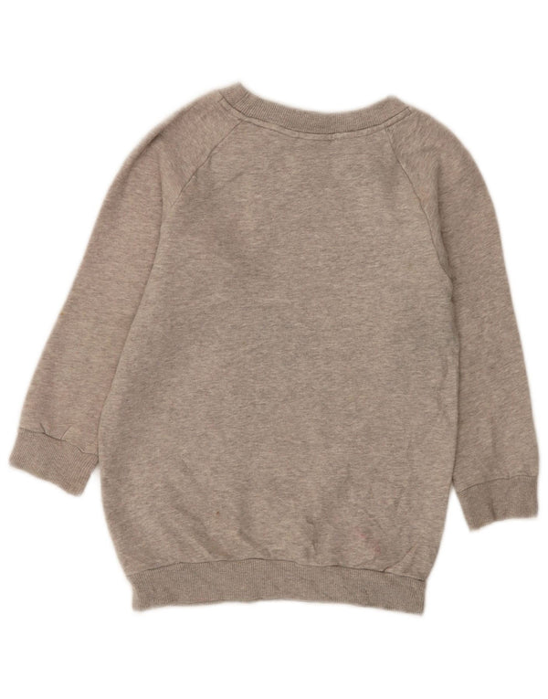 Suéter gráfico feminino Adidas 7-8 anos algodão manchado cinza