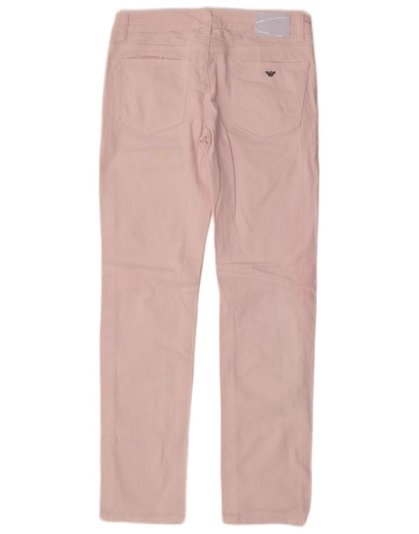Calças casuais finas Armani Teen Girls 13-14 anos W28 L30 algodão rosa