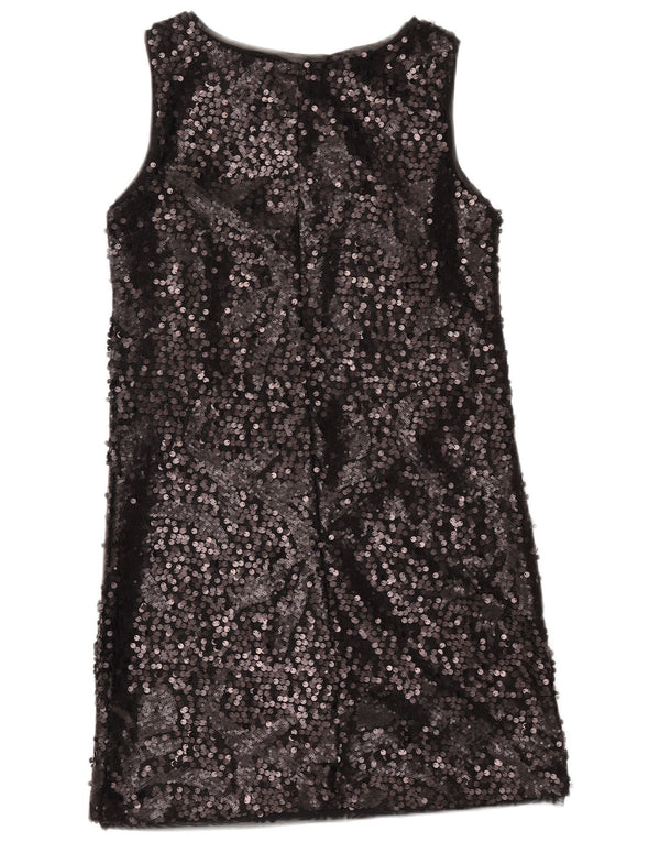 Vestido feminino sem mangas BENETTON UK 10 pequeno poliéster preto