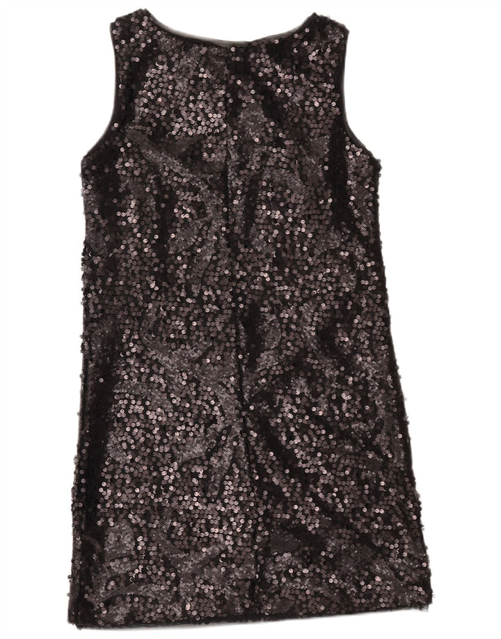 Vestido feminino sem mangas BENETTON UK 10 pequeno poliéster preto