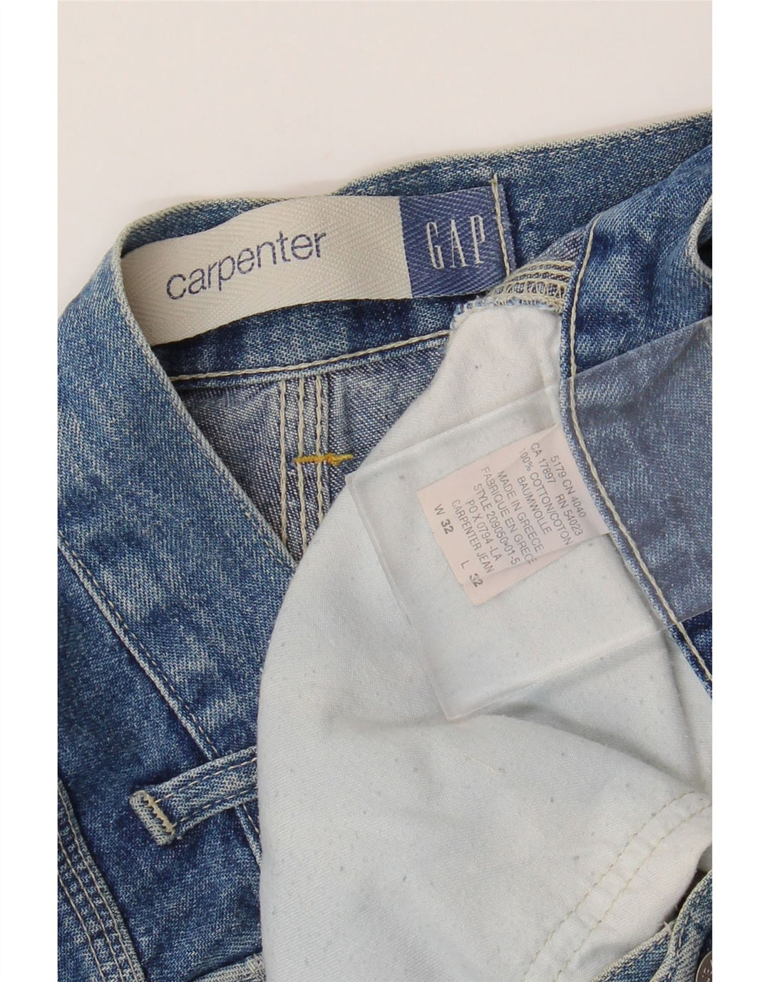 Gap Mens Carpenter Cargo Straight Jeans W32 L32 Azul Algodão