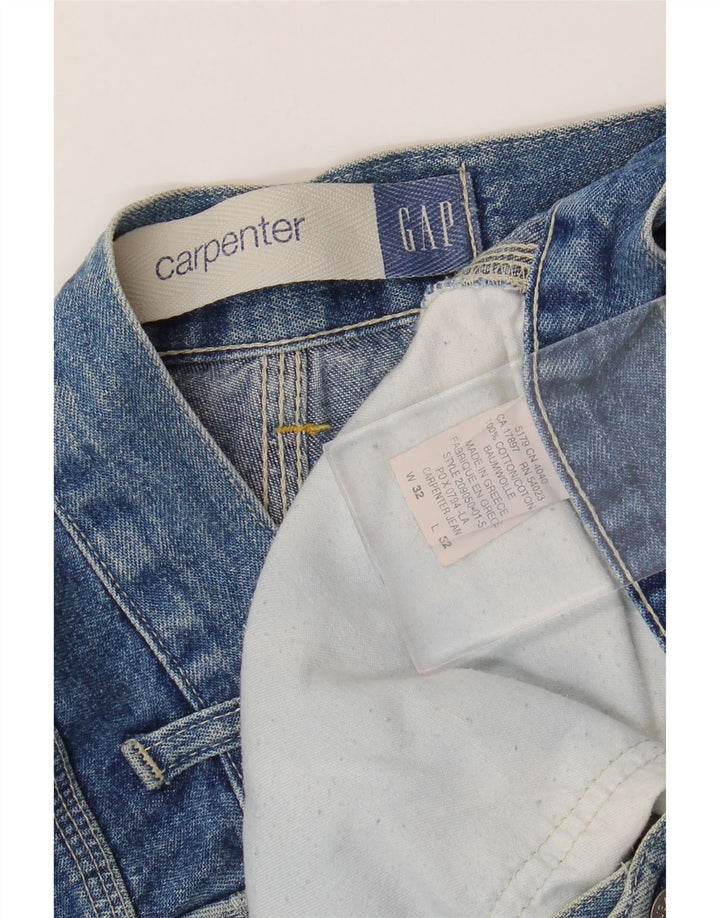 Gap Mens Carpenter Cargo Straight Jeans W32 L32 Azul Algodão