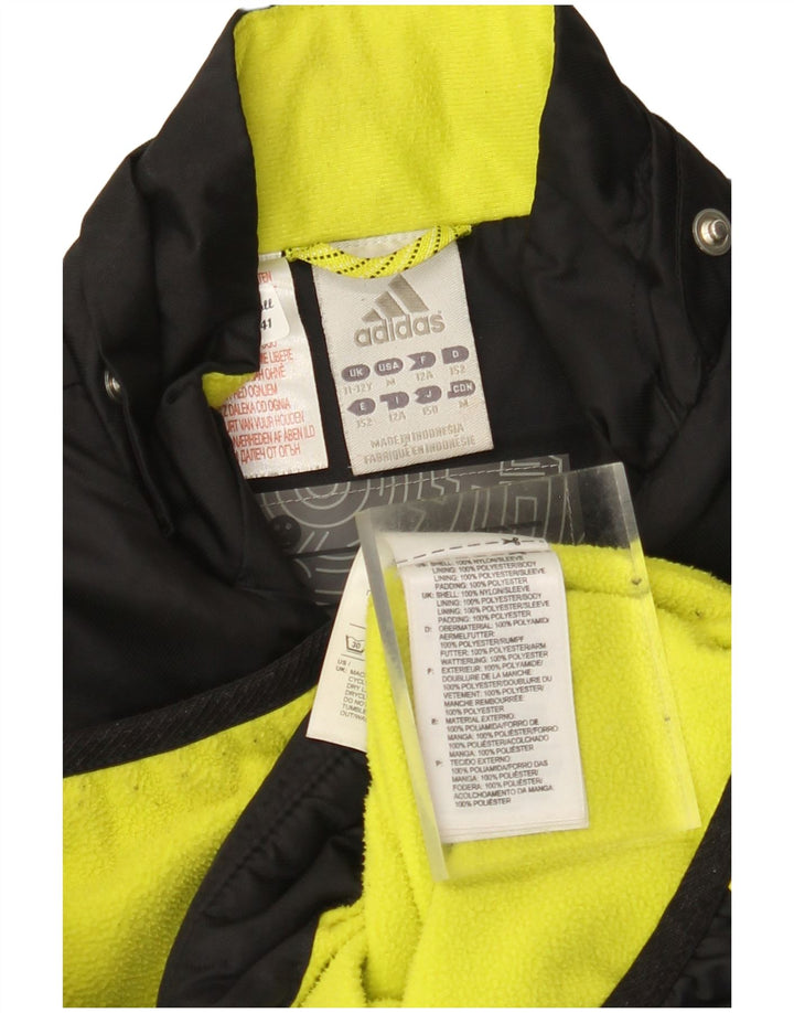 ADIDAS Meninos Treino Top Jaqueta 11-12 Anos Preto Colourblock Nylon