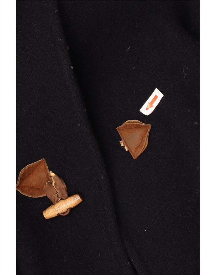 Casaco Duffle Feminino Vintage Oversized Reino Unido 14 Lã Azul Marinho Médio